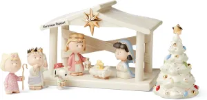 Lenox 895265 Peanuts The Christmas Pageant & Creche 8-Piece Set