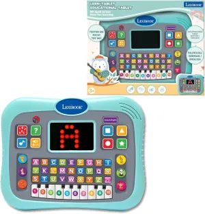 Lexibook, Learning Tablet, Bilingual English/German, Speaking Tablet with Screen for Learning Alphabet, Numbers and Animals, Piano and Interactive Quiz Modes, Blue, JCPAD007i3