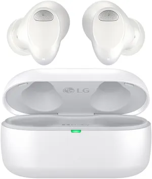 LG Tone Free T80 Dolby Atmos True Wireless Earbuds, Adaptive Noise Cancelling, IPX4 Water Resistant, Up to 36 Hours of Battery Life, White