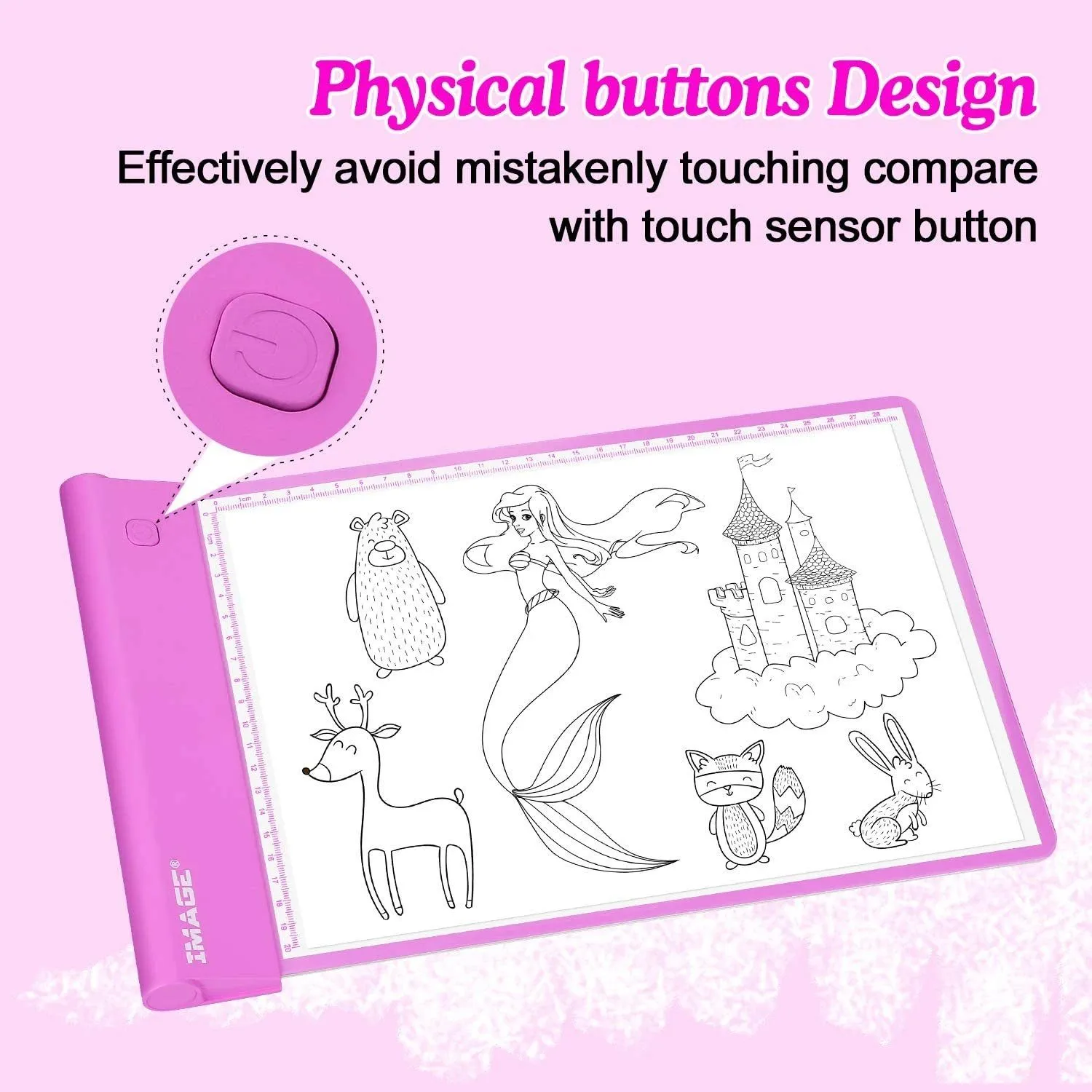 Light-up Tracing Pad Pink Coloring Drawing Art Gift Toy
