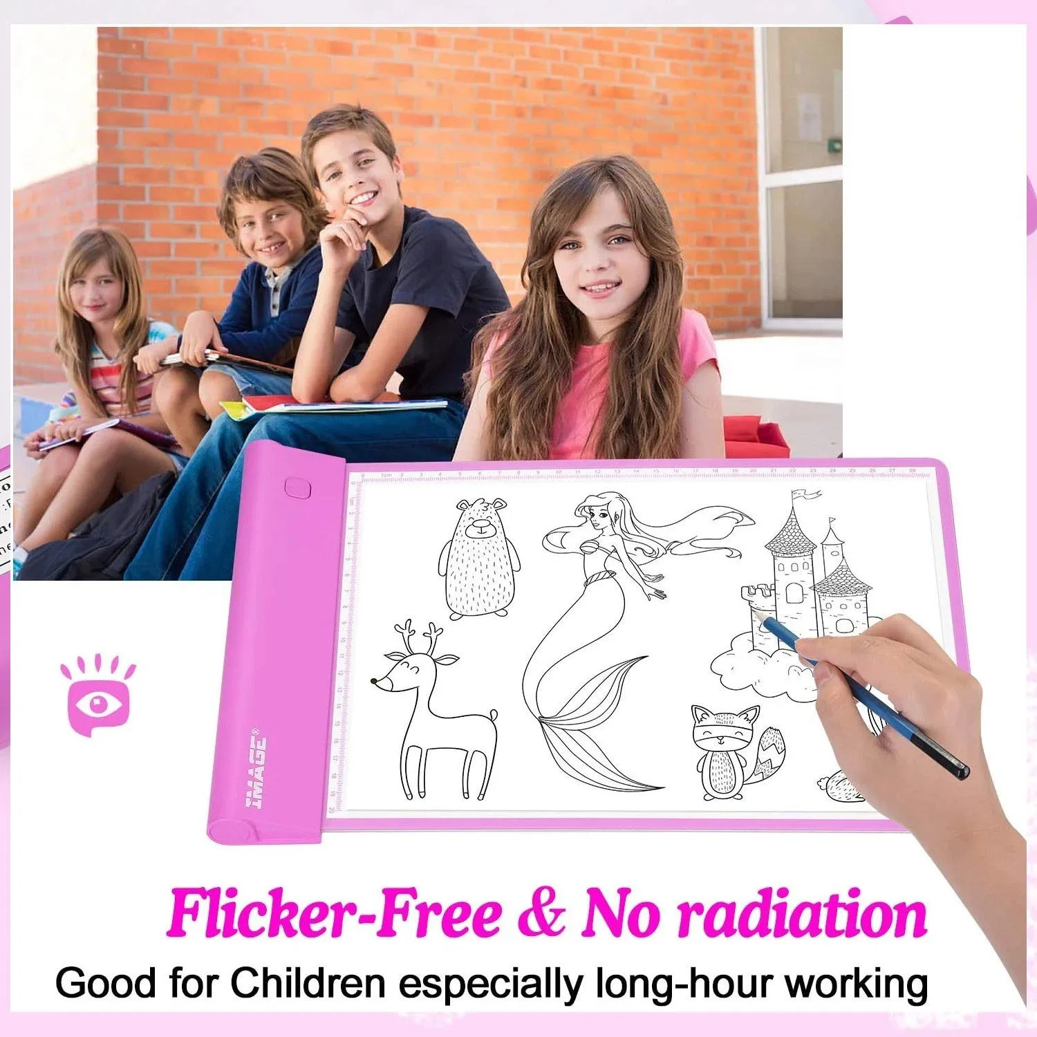Light-up Tracing Pad Pink Coloring Drawing Art Gift Toy