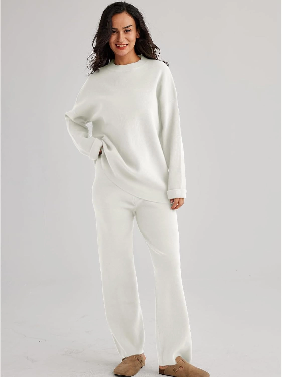 LILLUSORY 2 Piece Sets for Women 2025 Two Piece Lounge Sets Fall Fashion Oversized Striped Knit Sweaters Outfits Clothes