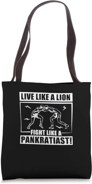 Live Like A Lion Fight Like A Pankratiast Awesome Pankration Tote Bag