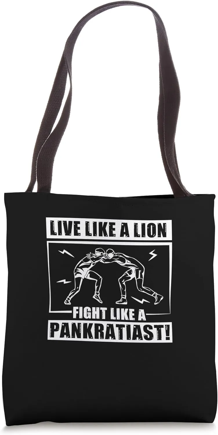 Live Like A Lion Fight Like A Pankratiast Awesome Pankration Tote Bag