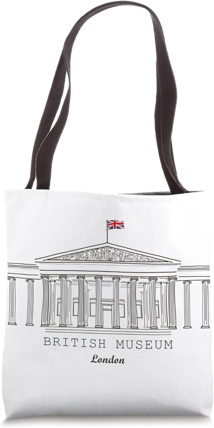 London, British Museum, Hand drawing, England Tote Bag