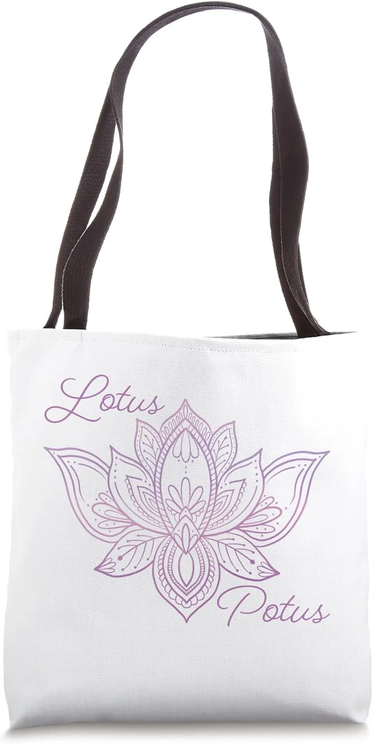 Lotus Potus in Purple and Shades of Pink Tote Bag