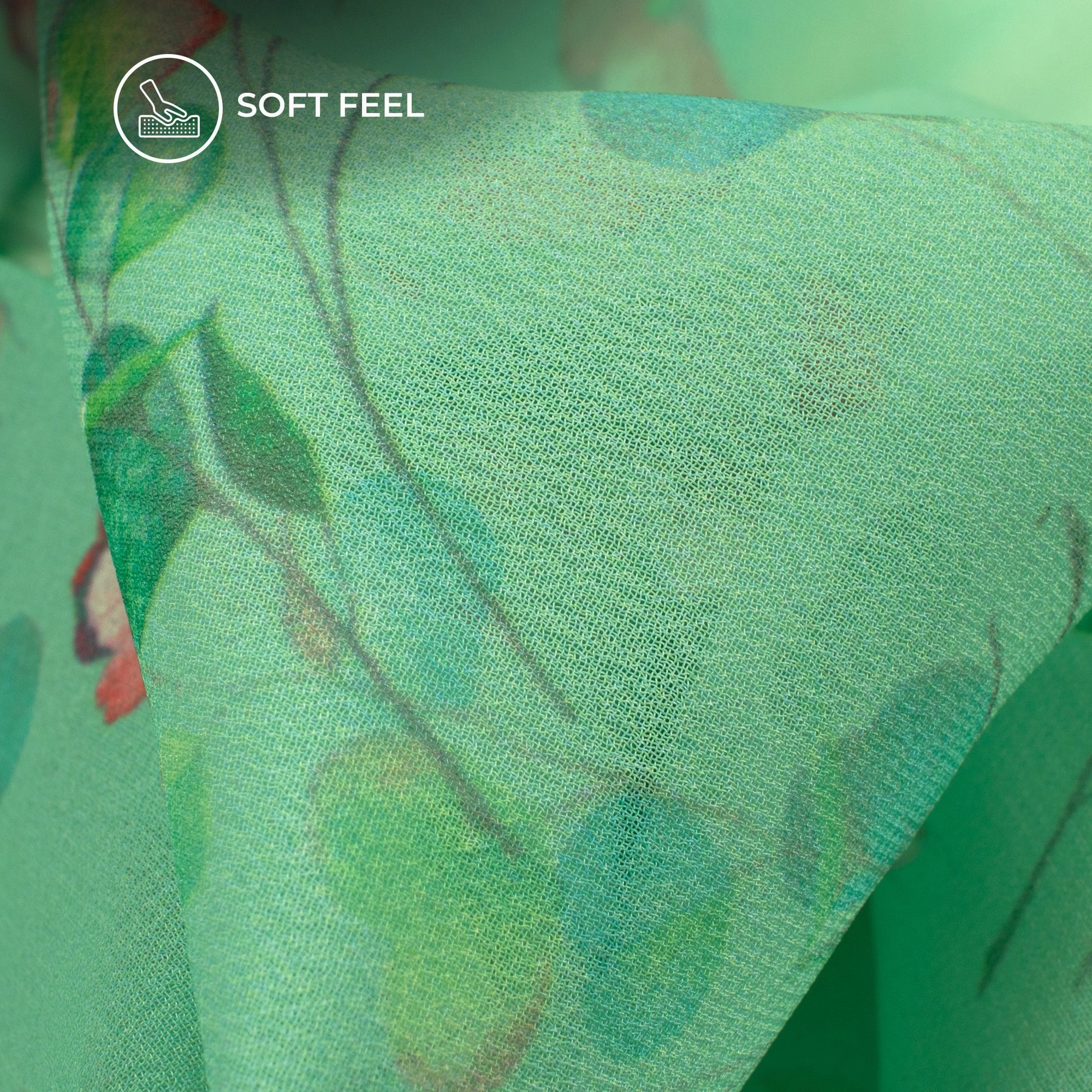 Lovely Flora Digital Print Lightweight Georgette Fabric