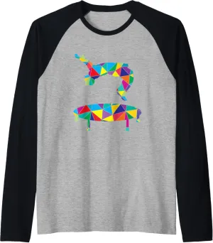 Low Poly Art Freerun Polygon Art Trampoline Parkour Backflip Raglan Baseball Tee