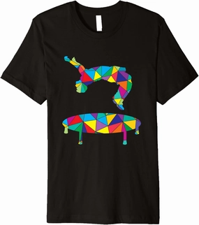 Low Poly Art Freerun Polygon Art Trampoline Parkour Backflip Premium T-Shirt