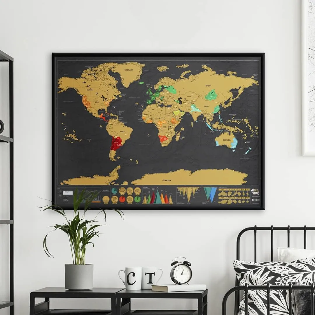 Luckies - Scratch Map | Travel Map & Scratch Off World Maps | X-Large Scratching Off World Maps | Travel Deluxe