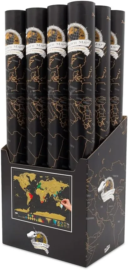Luckies - Scratch Map | Travel Map & Scratch Off World Maps | X-Large Scratching Off World Maps | Travel Deluxe