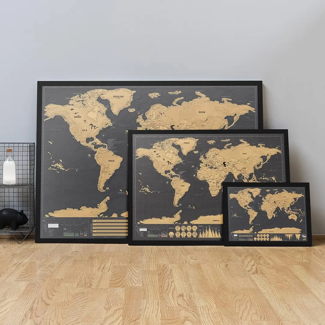 Luckies - Scratch Map | Travel Map & Scratch Off World Maps | X-Large Scratching Off World Maps | Travel Deluxe