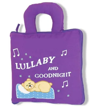 Lullaby and Goodnight Bedtime Quiet Book by Pockets of Learning | Plays Brahms' Lullaby Musical Soft Book | Interactive Fabric Activity Busy Book for Toddlers and Children