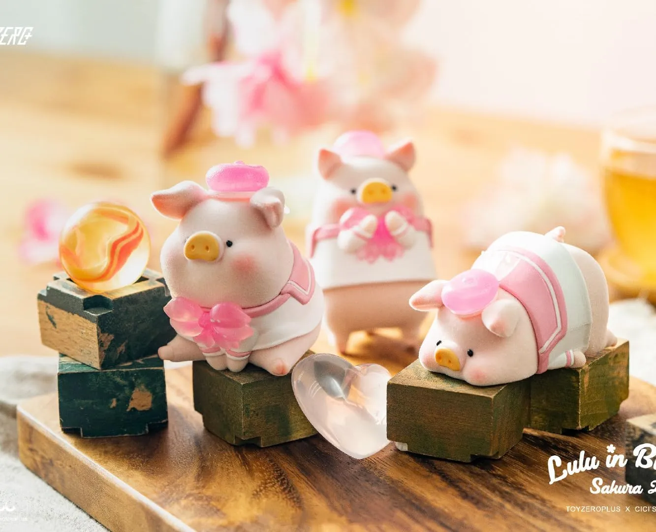 Lulu The Piggy in Bloom Sakura Series 6PCs Cute Pig Blind Box Figures Collectible Toys Kawaii Birthday Gifts