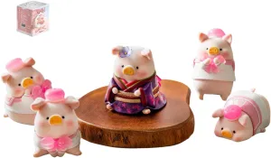 Lulu The Piggy in Bloom Sakura Series 6PCs Cute Pig Blind Box Figures Collectible Toys Kawaii Birthday Gifts