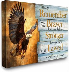 Luslya Motivational Bald Eagle Canvas Wall Art - Flying Eagle Decor Painting - Inspirational Quotes - Framed Poster - Home Decoration for Living Room, Bedroom, Bathroom - 12x16 inch