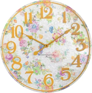 MACKENZIE-CHILDS Flower Market Outdoor Wall Clock, Decorative Clock for Kitchen or Outdoor Patio
