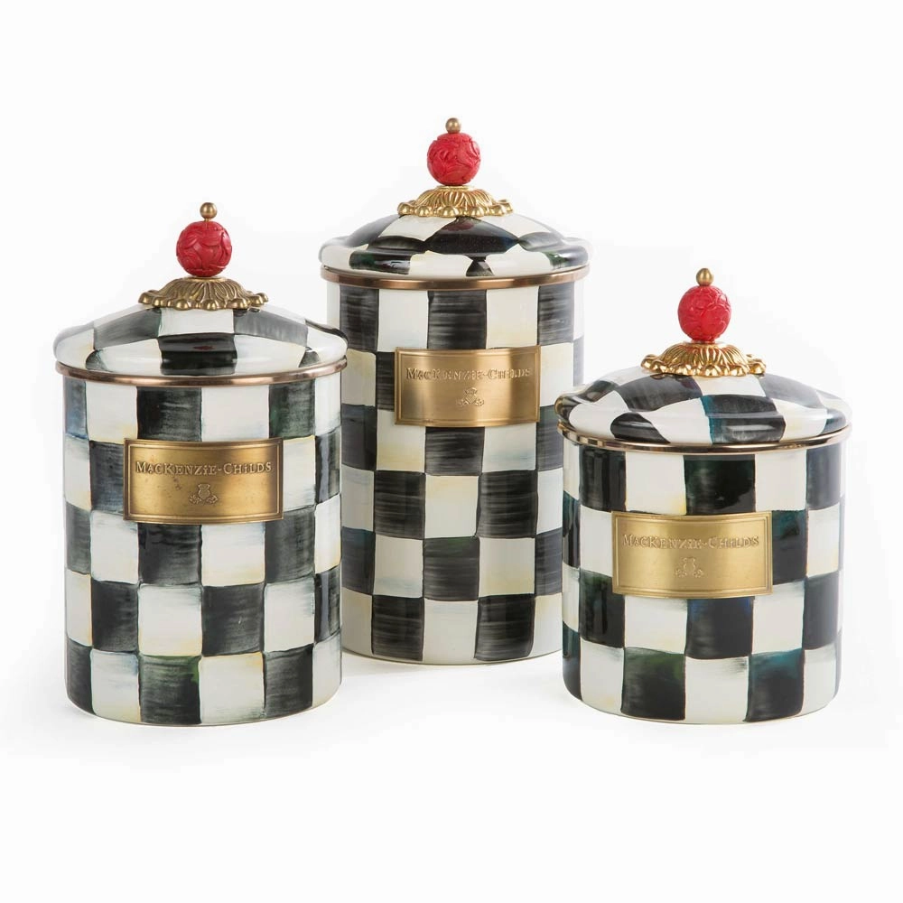 Mackenzie-Childs Courtly Check Enamel Large Canister