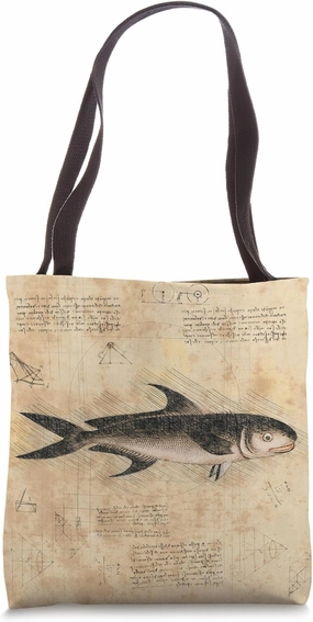 Mackerel Vintage Fish Aesthetic Drawing For Fisherman Dad Tote Bag