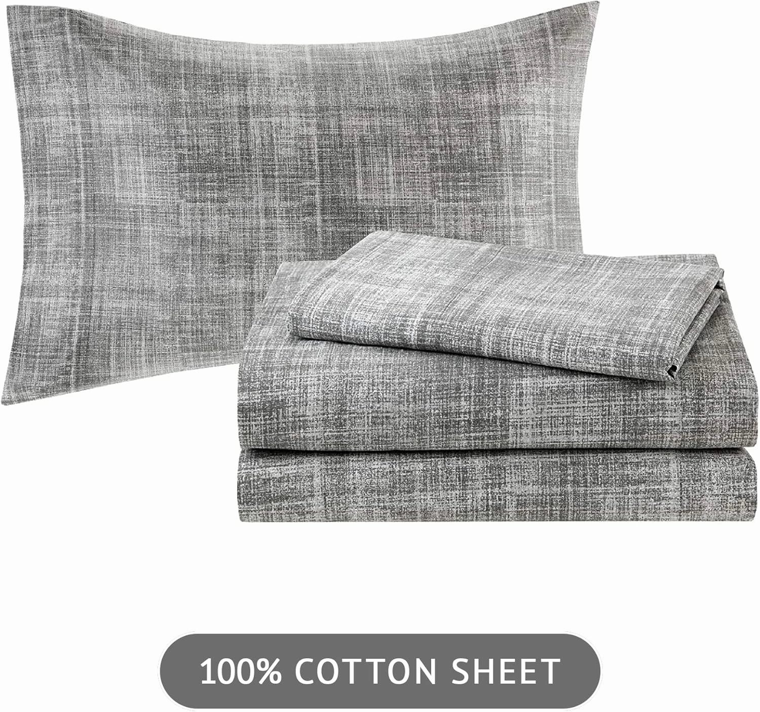 Madison Park Essentials King Comforter Set, Bed in a Bag King, Watercolor Print Coastal Comforter & Chambray Cotton Sheet Set, All Season Bedding Set, Saben, Aqua King (104 in x 92 in) 9 Piece