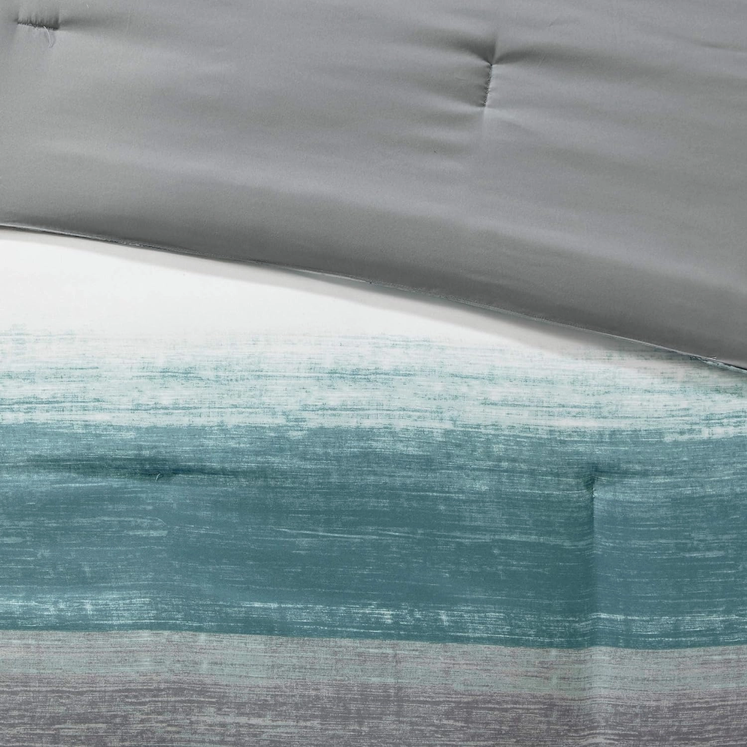 Madison Park Essentials King Comforter Set, Bed in a Bag King, Watercolor Print Coastal Comforter & Chambray Cotton Sheet Set, All Season Bedding Set, Saben, Aqua King (104 in x 92 in) 9 Piece