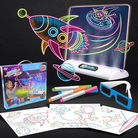 Magic 3D Drawing Board LED Light Effects Puzzle Drawing Pad Kids Painting Educational Toys Children Grow Playmates Creative Gift