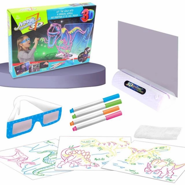 Magic 3D Drawing Board LED Light Effects Puzzle Drawing Pad Kids Painting Educational Toys Children Grow Playmates Creative Gift