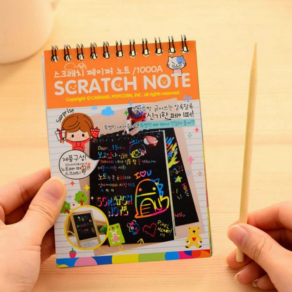 Magic Book Colorful Dazzle Scratch Note Sketchbook Paper Graffiti Coils Drawing Book Children Education Book
