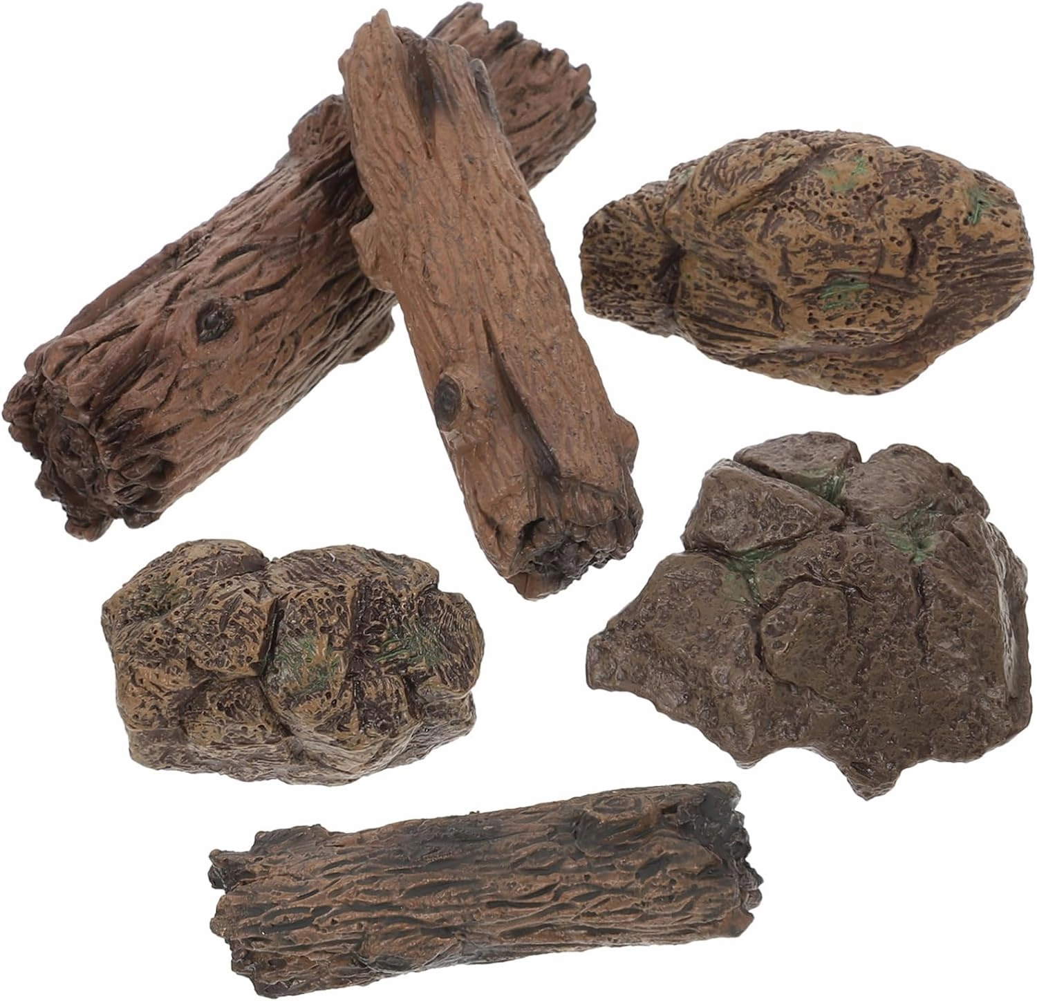 MAGICLULU 6Pcs Resin Miniature Stones and Tree Stump Models for Bonsai Decor Micro Landscape Decoration Garden Ornaments for Fairy Gardens and Dollhouse Scenery