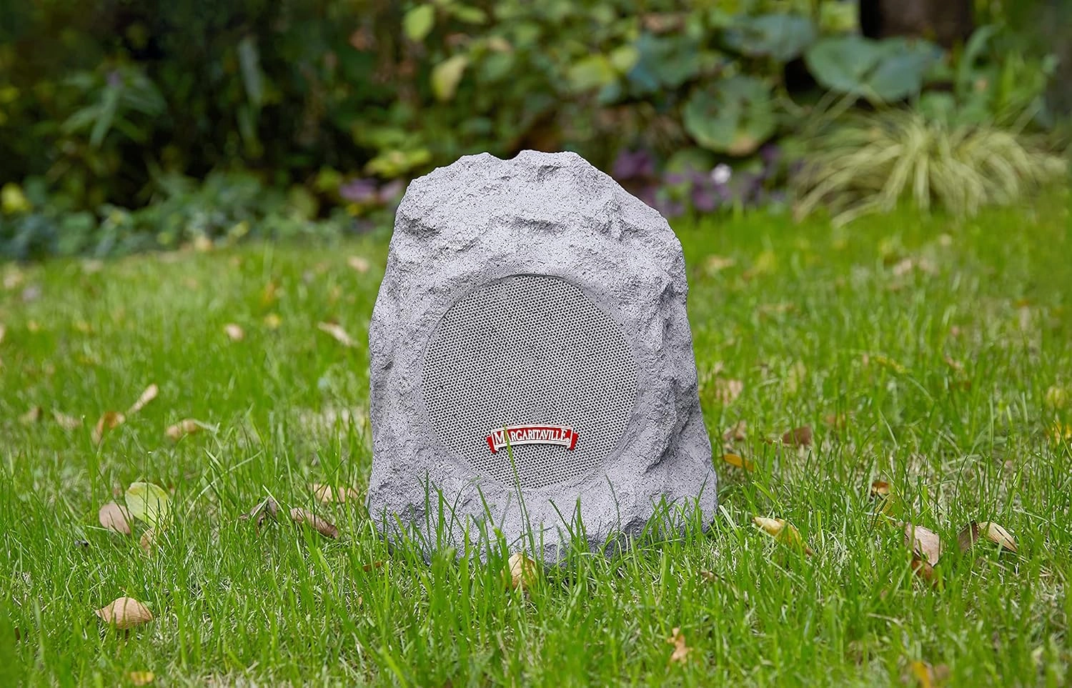 Margaritaville Outdoor Rock Bluetooth Wireless Speaker | Durable Bluetooth Speakers, Fantastic Yard or Patio Decor, IPX-4 Waterproof Rated, Granite Grey “On The Rock