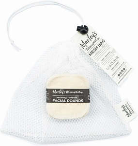 Marley's Monsters Facial Rounds 20 Count Pack   Laundry Bag - Soft and Reusable Organic Cotton Rounds (Organic Natural)