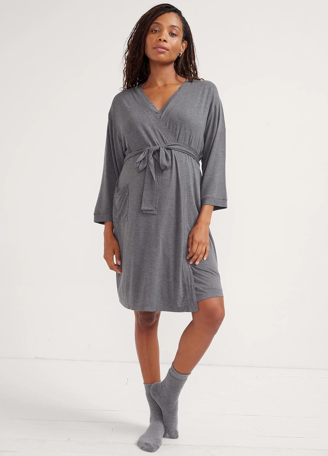 Maternity/Postpartum Hospital Gift Set| Hospital Essentials Post Baby Brief Underwear, Nursing Friendly Nightgown, Cozy Socks