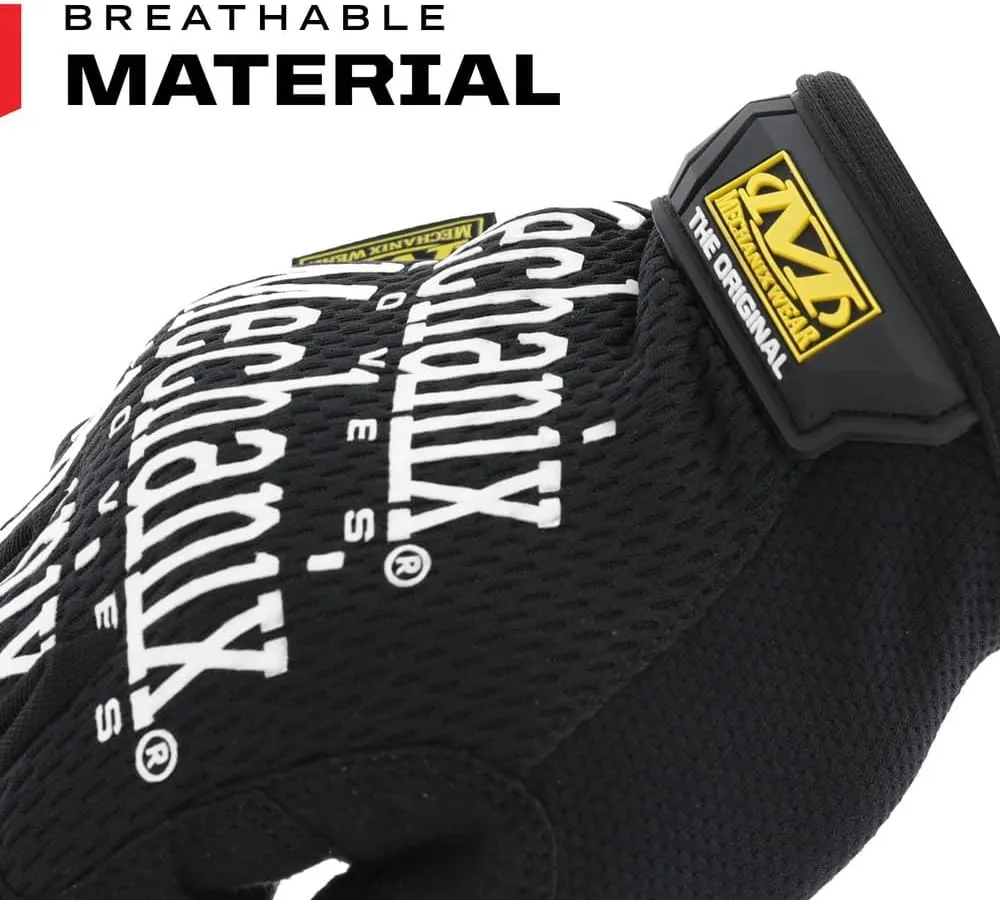 Mechanix Wear Original Work Gloves - Multi-Purpose Outdoor Work Gloves - Touchscreen Capable - Secure Fit - Durable & Machine Washable - Breathable & Comfortable - Large - Black