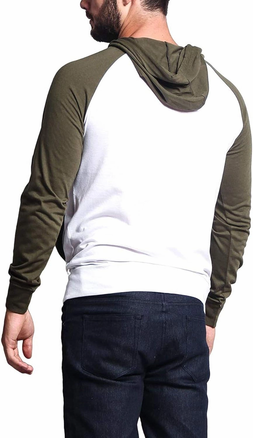 Men's Raglan Lightweight Zip Up Hoodie Sweatshirts