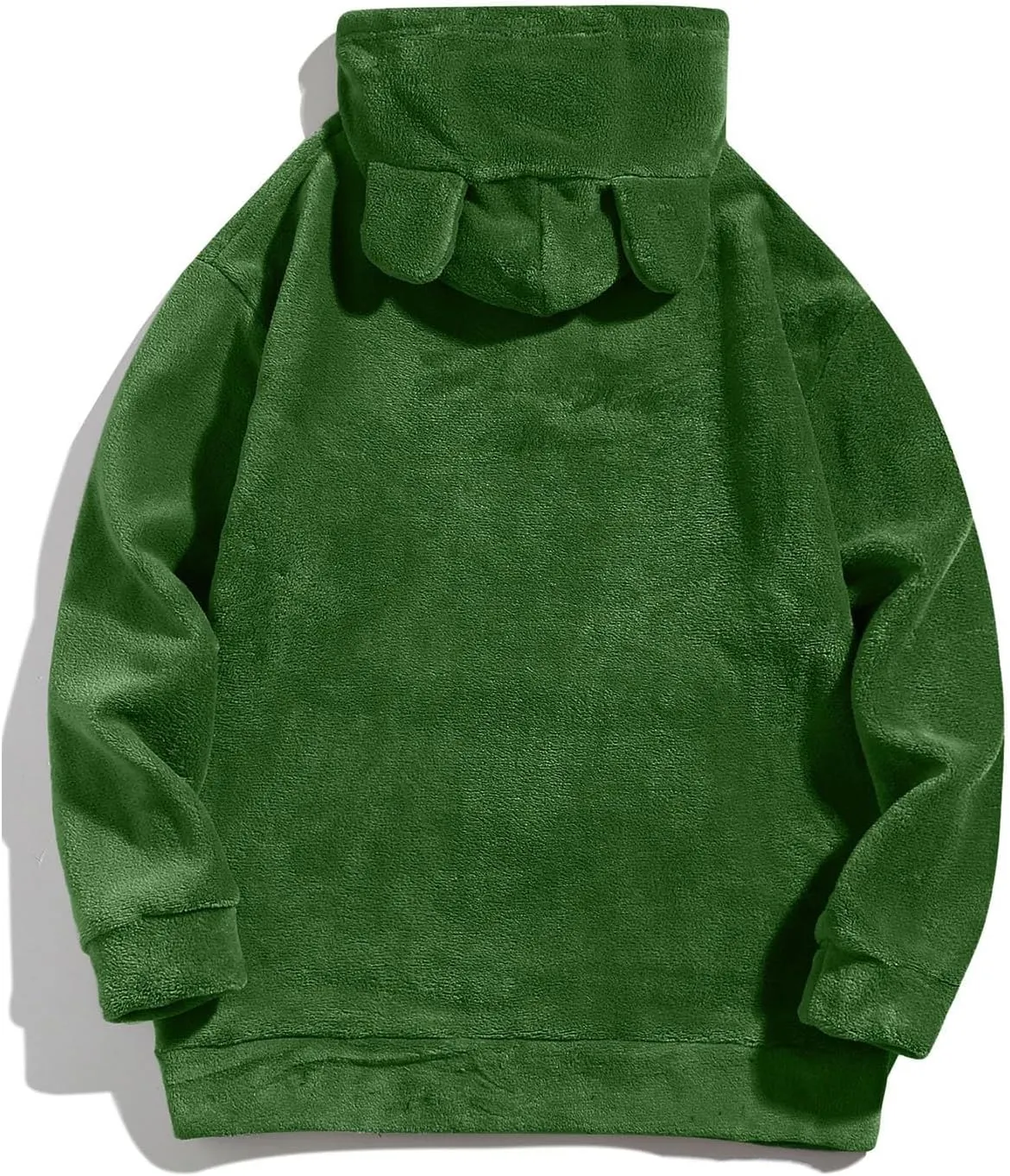 Men's Teddy Bear Ear Hoodies Pullover Oversized Long Sleeve Fuzzy Fleece Hooded Sweatshirts Soft Warm Plush Homewear