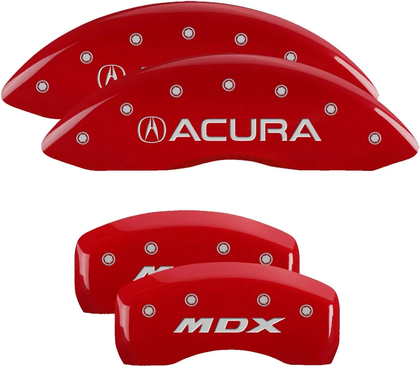 MGP Caliper Covers - Brake Caliper Covers 2017-2020 Acura MDX - Front and Rear Set - Red