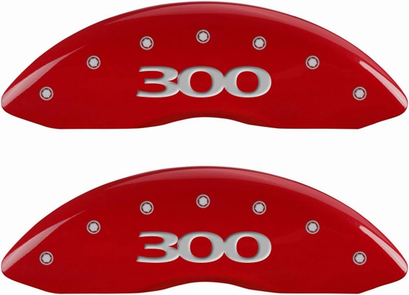 MGP Caliper Covers 32016S300RD Red Brake Covers Fits 2011-2019 Chrysler 300 (Dual Piston Front Caliper) Engraved with 300 (Front/Rear Covers; Set of 4)