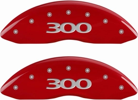 MGP Caliper Covers 32016S300RD Red Brake Covers Fits 2011-2019 Chrysler 300 (Dual Piston Front Caliper) Engraved with 300 (Front/Rear Covers; Set of 4)