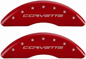MGP Caliper Covers - Brake Caliper Covers 2006-2013 Chevrolet Corvette (Big Brake Only) - Front and Rear Set - Red
