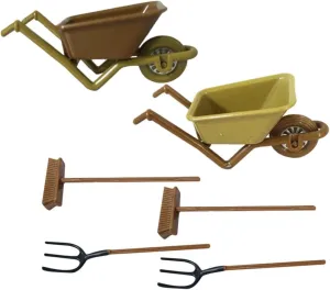 Milisten 10sets Mini House Decoration of Realistic Miniature Model Farm Tools Material Compact for Mini House Decor for Dollhouse