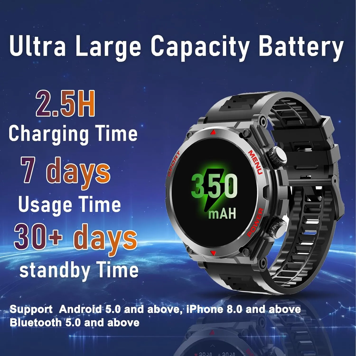 Military Smart Watch for Men (Answer/Make Call), 1.52" HD Smartwatch for Android Phones/iPhone, 100  Sport Mode Fitness Tracker with Heart Rate, SpO2, Stress and Sleep Monitor, IP68 Waterproof
