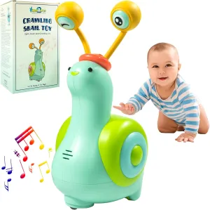 MINIARTIS Baby Crawling Toys | Musical Snail Baby Toy, Infant Tummy Time | Crawling Toys for Babies 6-12 Months | Learning Crawl and Walking | Toddler Birthday Gift for 6-36 Month Boy Girl