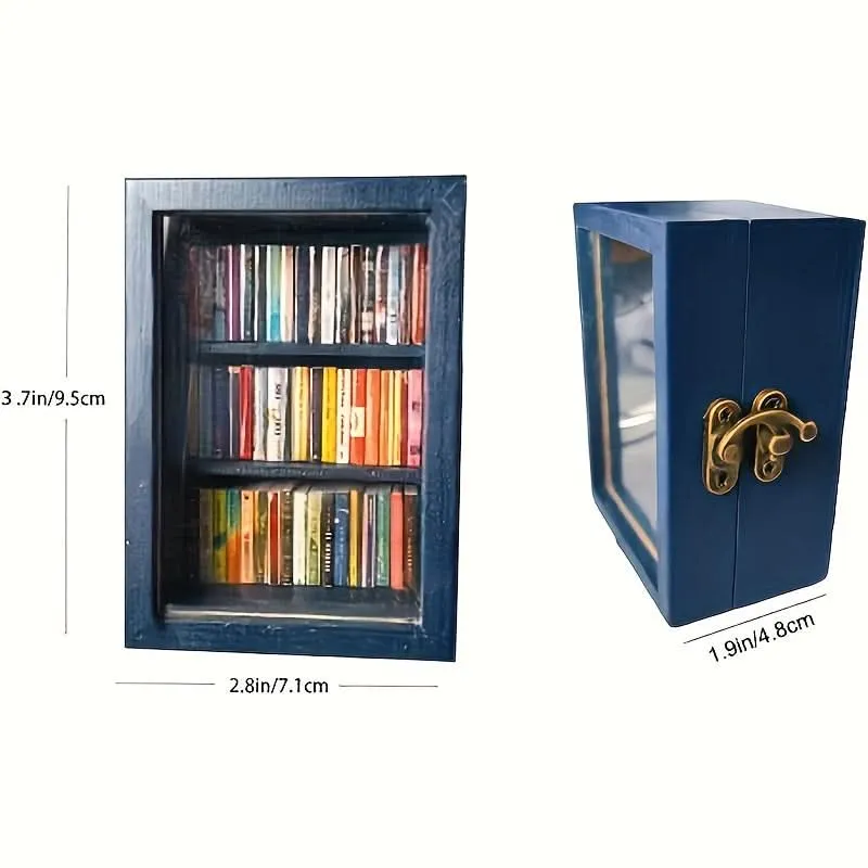 Miniature Aluminum Alloy Bookshelf – Multi-Compartment Organizer for Dollhouses
