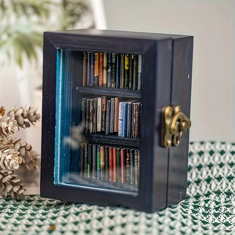 Miniature Aluminum Alloy Bookshelf – Multi-Compartment Organizer for Dollhouses