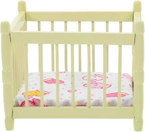 Miniature Doll Crib Scale Dollhouse Furniture for Boys and Girls Compact Design for Imaginative Play Safe Materials for Worry Fun