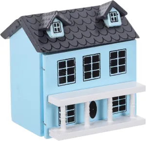 Miniature House Model Kit 3D Wooden Dollhouse DIY Doll House Craft Model Adorable Mini Dollhouse Decorative for Home Garden, Blue