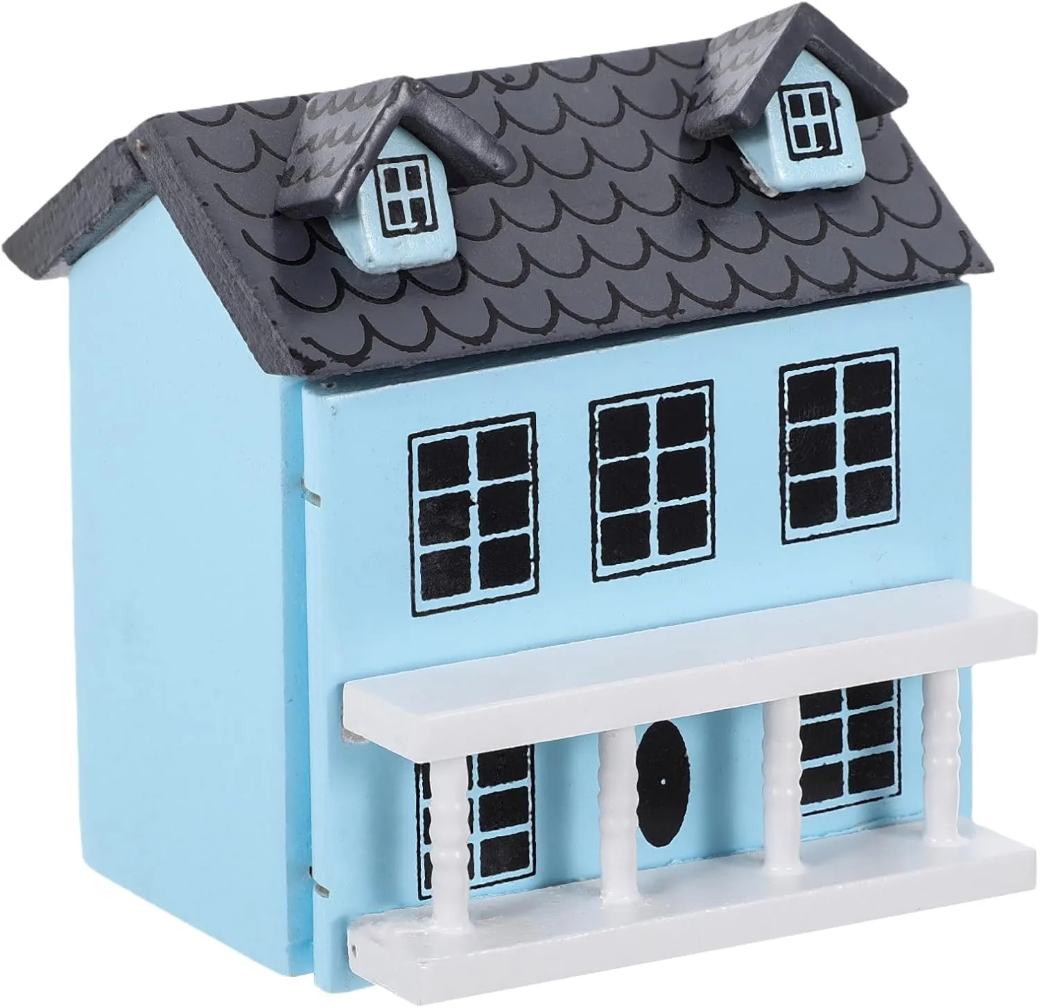 Miniature House Model Kit 3D Wooden Dollhouse DIY Doll House Craft Model Adorable Mini Dollhouse Decorative for Home Garden, Blue