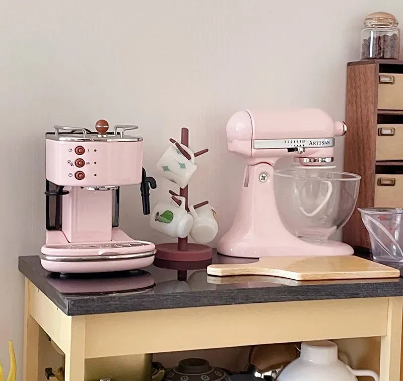 Miniature Metal Stand Mixer – 1:6 Scale Dollhouse Kitchen Blender for OB11 BJD