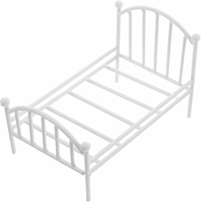 Miniature Dollhouse Iron Bed Potting Stand Base Design for Flower Pots Space-Saving Furniture Compact Vintage Doll Bed for Room Decor for Bedrooms Living Rooms and Studies