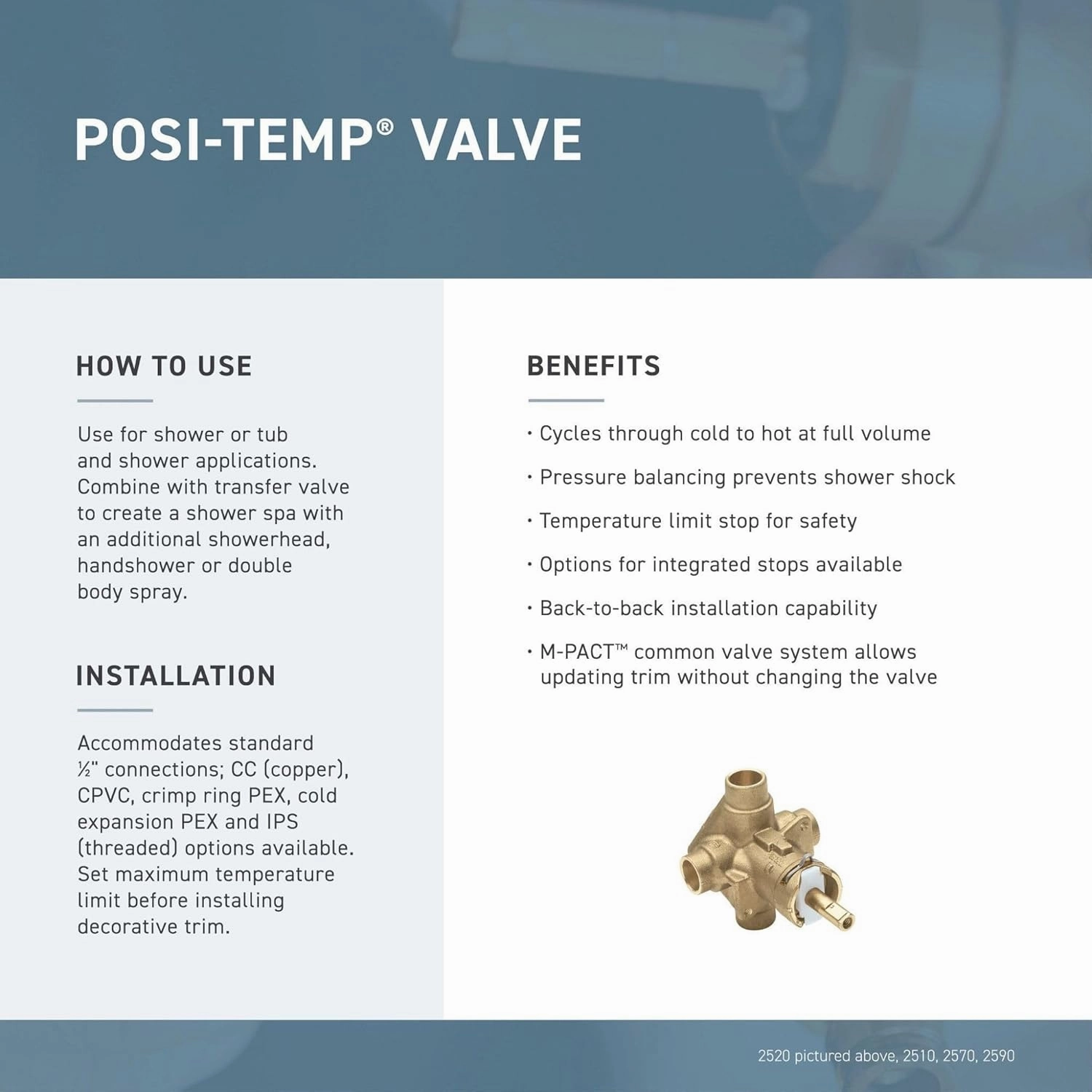 Moen T2472EPBN Genta LX Posi-Temp Pressure Balancing Eco-Performance Modern Shower Only Trim Valve Required, Brushed Nickel